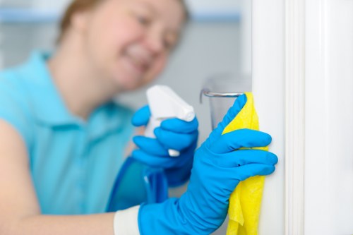 Cleaner maintaining shared office kitchen and washroom areas in SE27