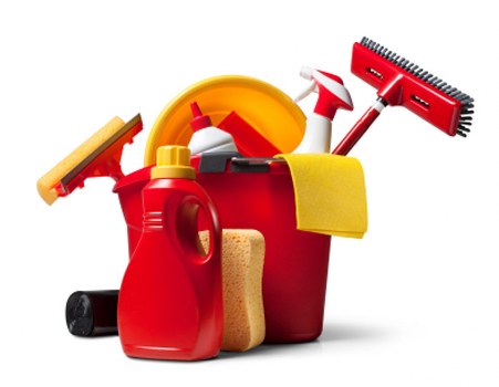 Carpet cleaning equipment in use during a treatment session